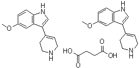 Butanedioic acid, compd. with 5-methoxy-3-(1,2,3,6-tetrahydro-4-pyridinyl)-1H-indole (1:2) molecular structure (CAS 66611-27-6)