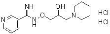 N-[2-羟基-3-(1-哌啶基)丙氧基]-3-吡啶甲脒二盐酸盐分子结构 (CAS 66611-37-8)