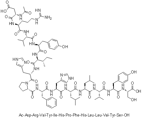 结构式 CAS# 66641-26-7, N-乙酰基-5-L-异亮氨酸-血管紧张肽原