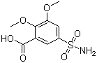 2,3-二甲氧基-5-磺酰胺苯甲酸分子结构 (CAS 66644-80-2)