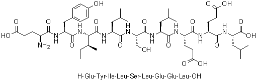 L-alpha-Glutamyl-L-tyrosyl-L-isoleucyl-L-leucyl-L-seryl-L-leucyl-L-alpha-glutamyl-L-alpha-glutamyl-L-leucine molecular structure (CAS 667405-78-9)