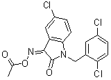 structure of CAS# 668467-91-2, LDN 57444;5-Chloro-1-[(2,5-dichlorophenyl)methyl]-1H-indole-2,3-dione 3-(O-acetyloxime)
