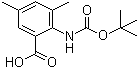 structure of CAS# 669713-57-9, 2-[[(1,1-Dimethylethoxy)carbonyl]amino]-3,5-dimethylbenzoic acid