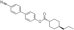 structure of CAS# 67284-57-5, trans-4-Propylcyclohexanecarboxylic acid 4'-cyano[1,1'-biphenyl]-4-yl ester;3CCE