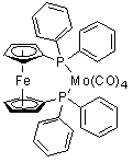 [1,1'-二(二苯基膦基)二茂铁-P,P']四羰基钼分子结构 (CAS 67292-28-8)