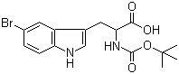 N-叔丁氧羰基-5-溴-DL-色氨酸分子结构 (CAS 67308-26-3)