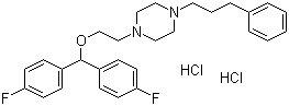 structure of CAS# 67469-78-7, Vanoxerine dihydrochloride;GBR-12909 dihydrochloride; 1-(2-[Bis(4-fluorophenyl)methoxy]ethyl)-4-(3-phenylpropyl)piperazine dihydrochloride