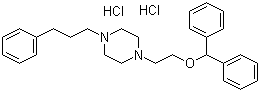 structure of CAS# 67469-81-2, 1-[2-(Diphenylmethoxy)ethyl]-4-(3-phenylpropyl)piperazine dihydrochloride