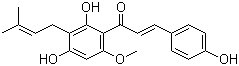 structure of CAS# 6754-58-1, Xanthohumol;(2E)-1-[2,4-Dihydroxy-6-methoxy-3-(3-methyl-2-buten-1-yl)phenyl]-3-(4-hydroxyphenyl)-2-propen-1-one