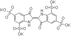 Indigotetrasulfonic acid tetrapotassium salt hydrate molecular structure (CAS 67627-19-4)