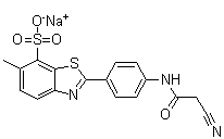 2-[4-(2-Cyanoacetamido)phenyl]-6-methyl-7-benzothiazolesulfonic acid monosodium salt molecular structure (CAS 6764-27-8)