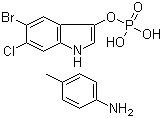 结构式 CAS# 6769-80-8, 5-溴-6-氯-3-吲哚磷酸酯对甲苯胺盐