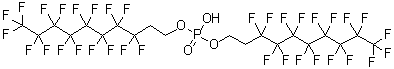 双(3,3,4,4,5,5,6,6,7,7,8,8,9,9,10,10,10-十七氟癸基)磷酸氢酯分子结构 (CAS 678-41-1)