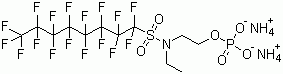 Diammonium N-ethylheptadecafluoro-N-[2-(phosphonatooxy)ethyl]octanesulfonamidate molecular structure (CAS 67969-69-1)