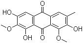 structure of CAS# 67979-25-3, Aurantio-obtusin;1,3,7-Trihydroxy-2,8-dimethoxy-6-methylanthracene-9,10-dione