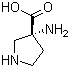 structure of CAS# 6807-92-7, (3R)-3-Aminopyrrolidine-3-carboxylic acid;Cucurbitine