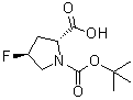 (2R,4S)-1-(tert-Butoxycarbonyl)-4-fluoropyrrolidine-2-carboxylic acid molecular structure (CAS 681128-50-7)