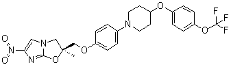(2S)-2,3-Dihydro-2-methyl-6-nitro-2-[[4-[4-[4-(trifluoromethoxy)phenoxy]-1-piperidinyl]phenoxy]methyl]imidazo[2,1-b]oxazole molecular structure (CAS 681505-01-1)