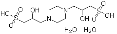 structure of CAS# 68189-43-5, Piperazine-1,4-bis(2-hydroxypropanesulfonic acid) dihydrate;POPSO; Piperazine-N,N'-bis(2-hydroxypropanesulfonic acid) dihydrate