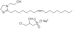 3-Chloro-2-hydroxy-1-propanesulfonic acid monosodium salt reaction products with 2-(8Z)-8-heptadecenyl-4,5-dihydro-1H-imidazole-1-ethanol molecular structure (CAS 68610-38-8)