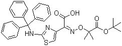 (Z)-2-(2-Tritylaminothiazol-4-yl)-2-(2-tert-butoxycarbonylprop-2-oxyimino)acetic acid molecular structure (CAS 68672-66-2)