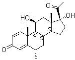 11beta,17alpha-Dihydroxy-6alpha-methylpregna-1,4-diene-3,20-dione molecular structure (CAS 6870-94-6)