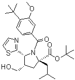 (4S,5R)-1-[4-(1,1-Dimethylethyl)-3-methoxybenzoyl]-4-(hydroxymethyl)-2-(2-methylpropyl)-5-(2-thiazolyl)-L-proline 1,1-dimethylethyl ester molecular structure (CAS 687636-14-2)