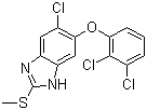 structure of CAS# 68786-66-3, Triclabendazole;6-Chloro-5-(2,3-dichlorophenoxy)-2-methylthio-benzimidazole