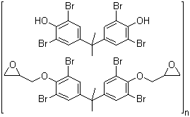 Tetrabromobisphenol A-tetrabromobisphenol A diglycidyl ether copolymer molecular structure (CAS 68928-70-1)
