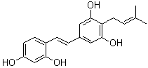 4-异戊烯基氧基白藜芦醇分子结构 (CAS 69065-16-3)