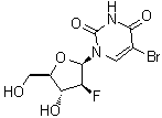 5-溴-1-(2-脱氧-2-氟-beta-D-阿拉伯呋喃糖基)-2,4(1H,3H)-嘧啶二酮分子结构 (CAS 69123-97-3)