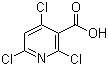 structure of CAS# 69422-72-6, 2,4,6-Trichloronicotinic acid;2,4,6-Trichloro-3-pyridinecarboxylic acid