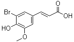 structure of CAS# 6948-33-0, 5-Bromoferulic acid;5-Bromo-4-hydroxy-3-methoxycinnamic acid; 3-(3-Bromo-4-hydroxy-5-methoxyphenyl)-2-propenoic acid; NSC 55760