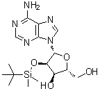 2'-O-叔丁基二甲基硅烷基腺苷分子结构 (CAS 69504-13-8)