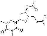 5'-硫代胸苷 3',5'-二乙酸酯分子结构 (CAS 6959-79-1)