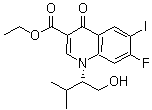 7-Fluoro-1,4-dihydro-1-[(1S)-1-(hydroxymethyl)-2-methylpropyl]-6-iodo-4-oxo-3-quinolinecarboxylic acid ethyl ester molecular structure (CAS 697762-60-0)