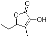 structure of CAS# 698-10-2, 5-Ethyl-3-hydroxy-4-methyl-2(5H)furanone;Emoxyfurone; 3-Hydroxy-4-methyl-5-ethyl-2(5H)furanone