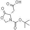 (4S)-3-[叔丁氧羰基]-5-氧代-4-恶唑烷乙酸分子结构 (CAS 69875-20-3)