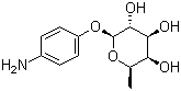 4-氨基苯基 6-脱氧-beta-L-吡喃半乳糖苷分子结构 (CAS 69936-58-9)