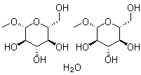 甲基 beta-D-吡喃葡萄糖苷半水合物分子结构 (CAS 7000-27-3)