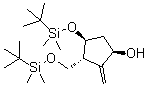 (1R,3R,4S)-4-[[(1,1-Dimethylethyl)dimethylsilyl]oxy]-3-[[[(1,1-dimethylethyl)dimethylsilyl]oxy]methyl]-2-methylenecyclopentanol molecular structure (CAS 701278-56-0)