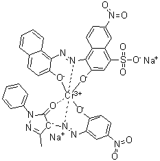 Disodium [2,4-dihydro-4-[(2-hydroxy-5-nitrophenyl)azo]-5-methyl-2-phenyl-3H-pyrazol-3-onato][3-hydroxy-4-[(2-hydroxy-1-naphthalenyl)azo]-7-nitro-1-naphthalenesulfonato]chromate molecular structure (CAS 70236-60-1)