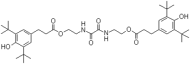 structure of CAS# 70331-94-1, (1,2-Dioxoethylene)bis(iminoethylene) bis(3-(3,5-di-tert-butyl-4-hydroxyphenyl)propionate);2-[[2-[3-(4-Hydroxy-3,5-ditert-butyl-phenyl)propanoyloxy]ethylcarbamoylformyl]amino]ethyl 3-(4-hydroxy-3,5-ditert-butyl-phenyl)propanoate; 3,5-Bis(1,1-dimethylethyl)-4-hydroxybenzenepropanoic acid (1,2-dioxo-1,2-ethanediyl)bis(imino-2,1-ethanediyl) ester