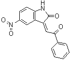 1,3-二氢-5-硝基-3-(2-氧代-2-苯基乙亚基)-2H-吲哚-2-酮分子结构 (CAS 70452-32-3)