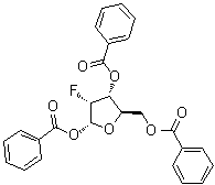 结构式 CAS# 704916-12-1, 1,3,5-三-O-苯甲酰基-2-脱氧-2-氟-alpha-D-呋喃核糖