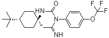 trans-9-(1,1-Dimethylethyl)-4-imino-3-[4-(trifluoromethoxy)phenyl]-1,3-diazaspiro[5.5]undecan-2-one molecular structure (CAS 706813-22-1)