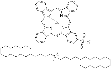 N,N-Dimethyl-N-octadecyl-1-octadecanaminium-(Sp-4-2)-[29H,31H-phthalocyanine-2- sulfonato-N29,N30,N31,N32]cuprate molecular structure (CAS 70750-63-9)
