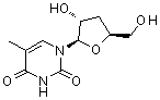 structure of CAS# 7084-29-9, 5-Methyl-3'-deoxyuridine;3'-Deoxy-5-methyluridine