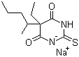 structure of CAS# 71-73-8, Thiopental sodium;Thiopentobarbitone sodium; Thiopentone sodium; Thiothal sodium; 5-Ethyldihydro-5-(1-methylbutyl)-2-thioxo-4,6(1H,5H)-pyrimidinedione sodium salt