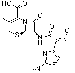 (6R,7R)-7-[[(2Z)-2-(2-氨基-4-噻唑基)-2-(羟基亚氨基)乙酰基]氨基]-3-甲基-8-氧代-5-硫杂-1-氮杂双环[4.2.0]辛-2-烯-2-羧酸分子结构 (CAS 71091-93-5)